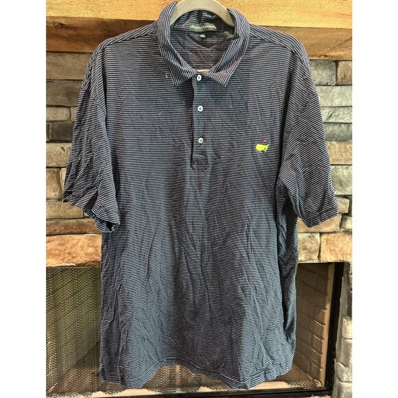 Men’s AUGUSTA NATIONAL Blue Pinstriped MASTERS Polo Shirt Sz XL *B5 - Picture 1 of 5